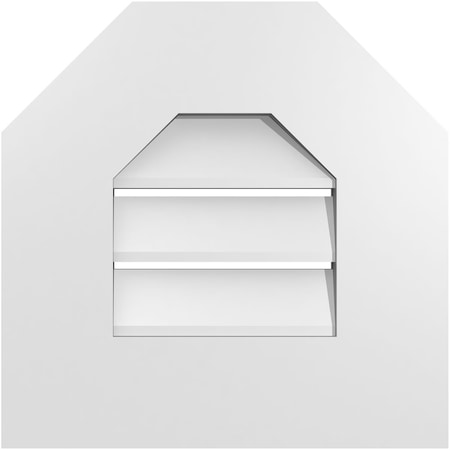 Ekena Millwork Octagonal Top Surface Mount PVC Gable Vent: Functional, w/ 3-1/2"W x 1"P Standard Frame, 14"W x 14"H GVPOT14X1401SF